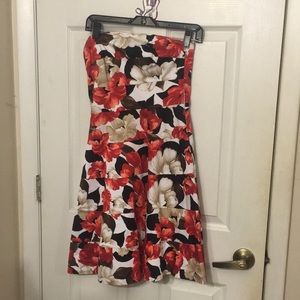 WHBM strapless floral dress
